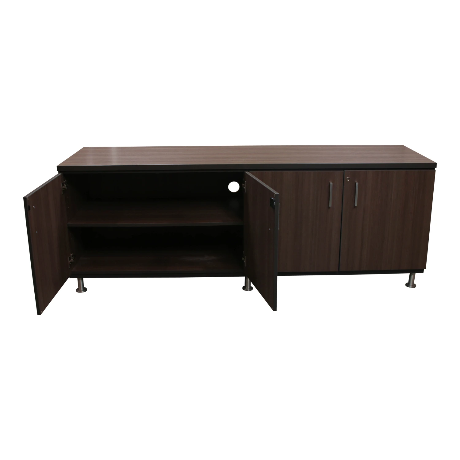Other 4 Door Laminate Used Laminate Storage Credenza, Driftwood 2 Other 4 Door Laminate Used Laminate Storage Credenza, Driftwood - Image 2