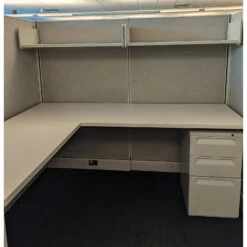 6×5 Herman Miller AO2 Used Buddy Station Cubicle, Gray – Sold In Pods -Office Furniture Store 6x5 Herman Miller AO2 Used Cubicle Gray 03