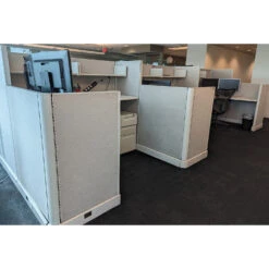 6×5 Herman Miller AO2 Used Buddy Station Cubicle, Gray – Sold In Pods -Office Furniture Store 6x5 Herman Miller AO2 Used Cubicle Gray 09