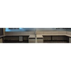 6×6 Global Evolve Used Buddy Station W Glass, Light Gray, White And Blue – Sold In Pods -Office Furniture Store 6x6 Global Evolve Used Cubicles Glass Light Gray White Blue Taupe 01 scaled 1