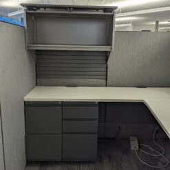 6×6 Haworth Compose Used Cubicle, Gray – Sold In Pods -Office Furniture Store 6x6 Haworth Used Cubicle Gray 07