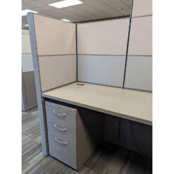 8×6 Allsteel Used Cubicle, Gray, Tan And Blue – Sold In Pods -Office Furniture Store 8x6 Allsteel Used Cubicle Gray Tan Blue 06 2