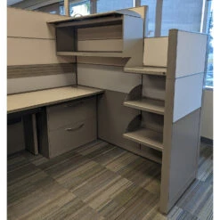 8×6 Allsteel Used Cubicle, Gray, Tan And Blue – Sold In Pods -Office Furniture Store 8x6 Allsteel Used Cubicle Gray Tan Blue 10 2