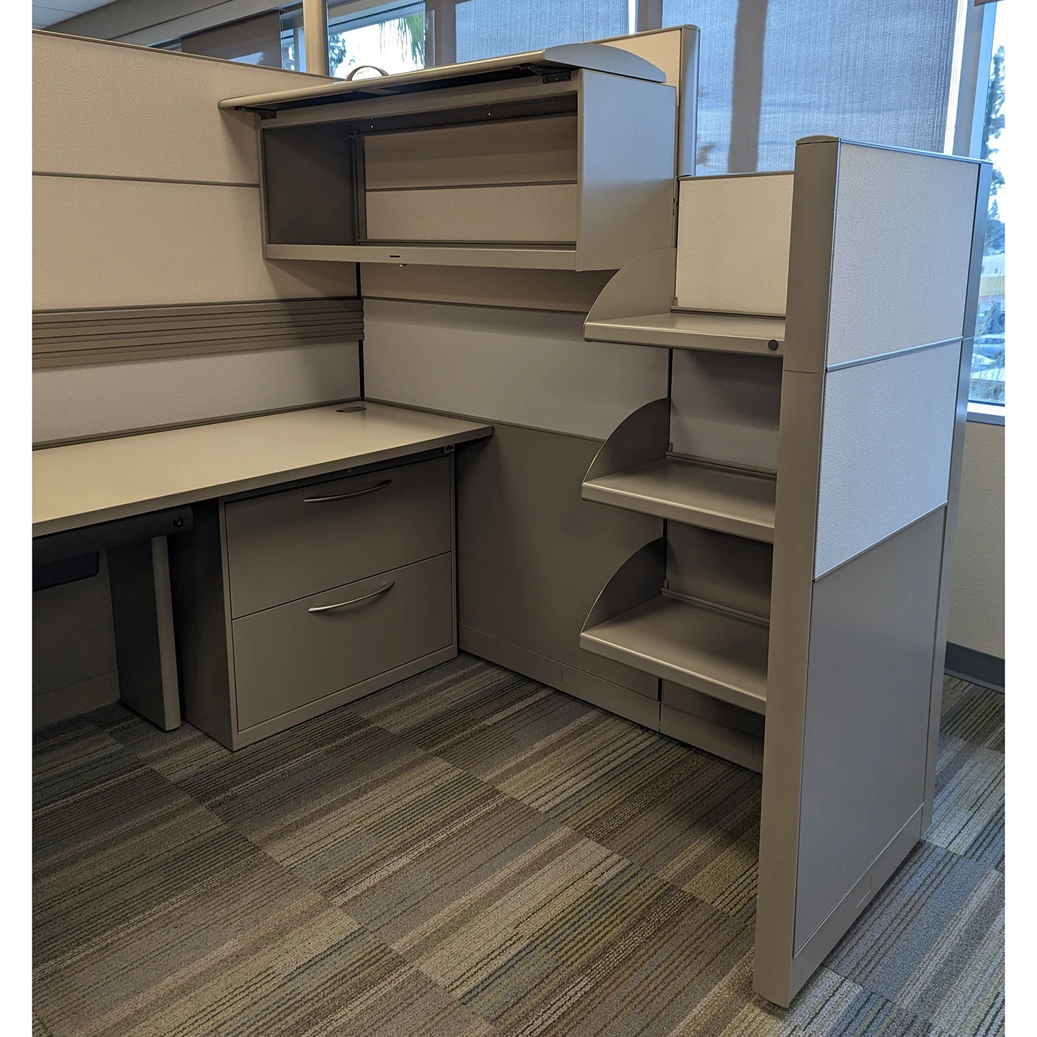 8×6 Allsteel Used Cubicle, Gray, Tan And Blue – Sold In Rows 4 8×6 Allsteel Used Cubicle, Gray, Tan And Blue – Sold In Rows - Image 4