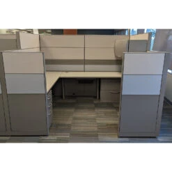8Γ6 Allsteel Used Cubicle, Gray, Tan And Blue β Sold In Pods