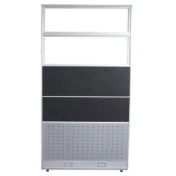 48×92 New GoSIT Max06 Cubicle Fabric And Clear Glass Panel, Smoke