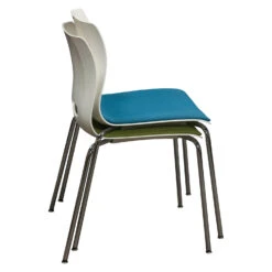 Allermuir Casper Used Stack Chair, Blue And White -Office Furniture Store Allermuir Casper Used Stack Chair Blue White 03