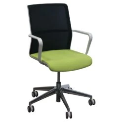 Allermuir Senator Circo Used Black Mesh Back Conference Chair, Lime Green