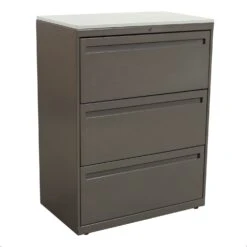 Allsteel 30 In 3 Drawer Used Lateral File W White Laminate Top, Gray