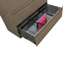 Allsteel 5 Drawer Used 42 Inch Lateral File, Taupe -Office Furniture Store Allsteel 5 Drawer Flip Top Used Lateral File Taupe 03