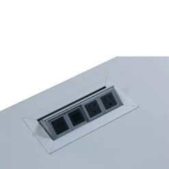 Allsteel Aware Used 24×60 Training Table W Secondary Power, White -Office Furniture Store Allsteel Aware Used 24x60 Training Table White 03