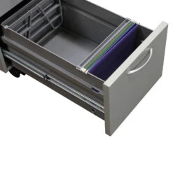 Allsteel Used Box File Mobile Pedestal W Blue Cushion, Gray -Office Furniture Store Allsteel Used Box File Mobile Pedestal Blue Cushion Gray 03