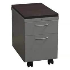 Allsteel Used Box File Mobile Pedestal W Gray Laminate Top, Silver