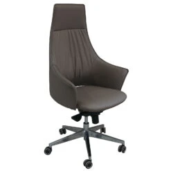 Anson By GoSIT Executive High Back Leather Chair, Gray