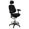 BodyBilt J3507 Used Ergonomic Stool W/ Headrest, Black