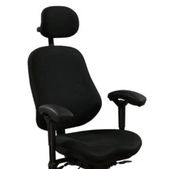 BodyBilt J3507 Used Ergonomic Stool W/ Headrest, Black -Office Furniture Store BodyBilt J3507 With Arms Black 04