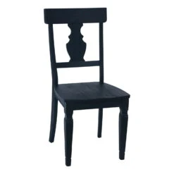 Bradding Used Wood Highback Chair, Black