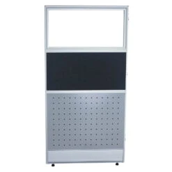 30×60 New GoSIT Max06 Cubicle Fabric And Clear Glass Wing Panel, Smoke Gray