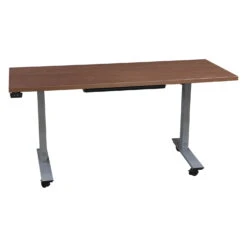 ESI Used 24×60 Mobile Electric Sit Stand Table, Light Cherry