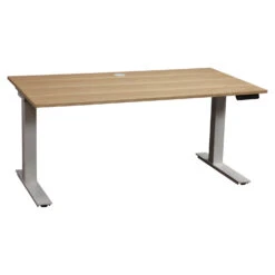 Other Enwork 29×53 In Used Adjustable Height Table Desk W Grommet, Oak