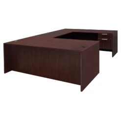 Jersey Factory Clearance U Shape Desk, Mahogany