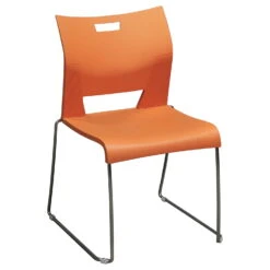 Global Duet Used Stack Chair, Orange