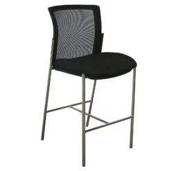 Global Upholstery Vion Used Mesh Back Stool, Black