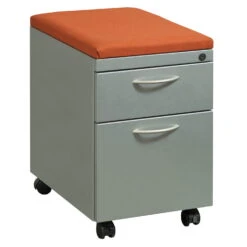 Great Openings Trace Used Silver Mobile Pedestal, Orange