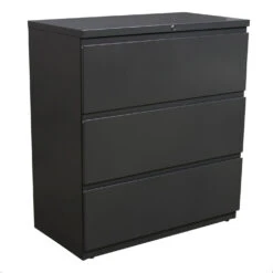 Haworth 3 Drawer Used 36 Inch Lateral File, Gray