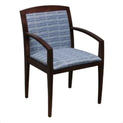 Haworth Gallery Used Espresso Side Chair, Blue Stripe