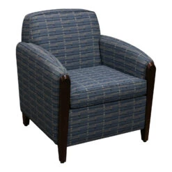 Haworth Gallery Used Lounge Chair, Blue Cream Pattern
