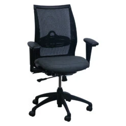 Haworth Improv Tag Used Mesh Back Task Chair, Black Line Pattern