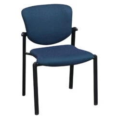 Haworth Improv Used Stack Chair, Green And Blue Pattern