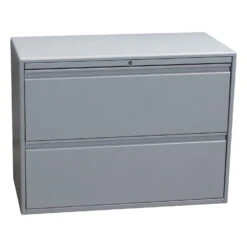 Haworth 36 In Used 2 Drawer Lateral File, Light Gray