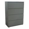 Haworth Used 4 Drawer 36 Inch Lateral File, Light Gray