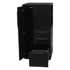 Haworth Used Left Wardrobe Storage Cabinet, Dark Gray -Office Furniture Store Haworth Used Left Wardrobe Storage Cabinet Dark Gray 02