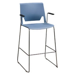 Haworth Very Series Used Stack Stool W Arms, Blue