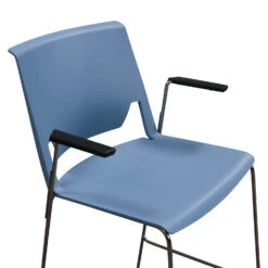 Haworth Very Series Used Stack Stool W Arms, Blue -Office Furniture Store Haworth Very Used Stack Stool Arms Blue 03