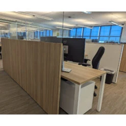 Herman Miller 7.5×5 Used Canvas Cubicle, White, Light Blue And Wood W Glass – Sold In Pods -Office Furniture Store Herman Miller 7.5x6 Used Canvas Cubicle White Light Blue Wood Glass 06