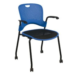 Herman Miller Caper Used Mobile Stack Chair, Berry Blue