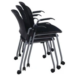 Herman Miller Caper Used Mobile Stack Chair, Berry Blue -Office Furniture Store Herman Miller Caper Used Mobile Stack Chair Brown 08 1