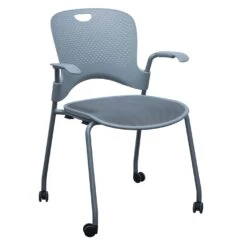 Herman Miller Caper Used Mobile Stack Chair W Mesh Seat, Light Gray