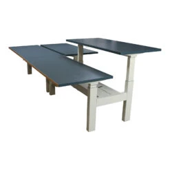 Herman Miller Renew Link Used 30×53 Inch Open Benching W Adjustable Height, Blue And Oak Laminate – Sold In Pods