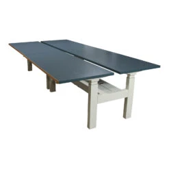 Herman Miller Renew Link Used 30×53 Inch Open Benching W Adjustable Height, Blue And Oak Laminate – Sold In Pods -Office Furniture Store Herman Miller Renew Link Used 05 1