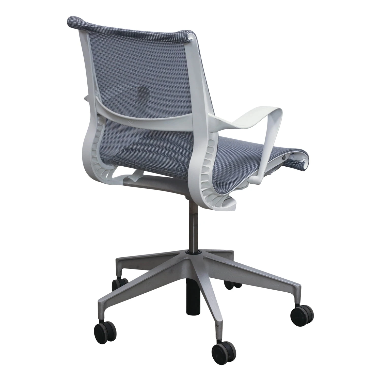 Herman Miller Setu Used Mesh Conference Chair, Gray With White 2 Herman Miller Setu Used Mesh Conference Chair, Gray With White - Image 2