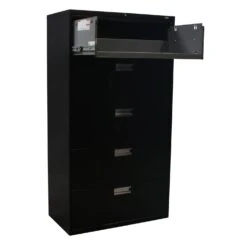 Hon Used 5 Drawer 36 Inch Lateral File, Black -Office Furniture Store Hon Used 5 Drawer Lateral File Black 03
