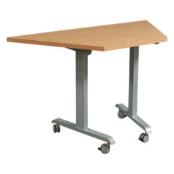 Other Enwork Impression Used Laminate Trapezoid Mobile Table, Cherry