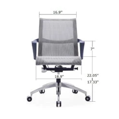 Wave By GoSIT Mesh Executive Chair W Aluminium Base, Gray -Office Furniture Store Isabella by goSIT Mesh Executive Chair Gray 4
