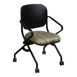 KI Torsion Used Nesting Chair, Green Line Pattern