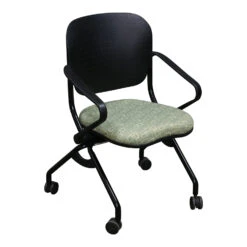 KI Torsion Used Nesting Chair, Green Square Pattern